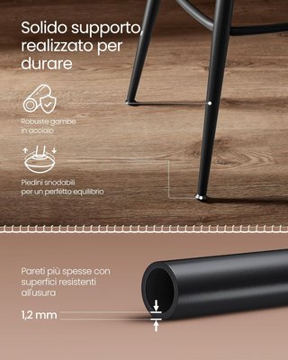 Conjunto de 2 Taburetes de Cocina, Taburetes de Bar Giratorios con Respaldo, Sillas de Cocina, Tapizado con Costura, Moderno de Mediados de Siglo, Altura 76 cm, Marrón Caramelo