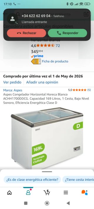 Congelador Horizontal Aspes Blanco 169L