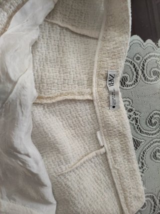 Pantalón ancho tejido Chanel beige/blanco