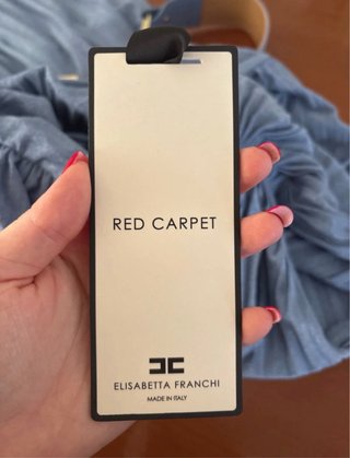 Abito lungo Elisabetta Franchi con cintura oro