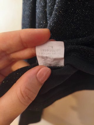 Top Irregular Purpurina Negro/Plata