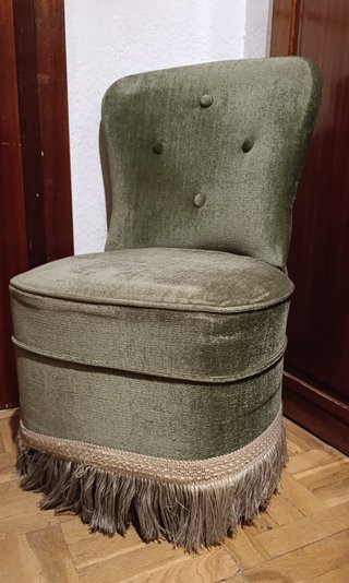 Sillón tapizado verde - Vintage
