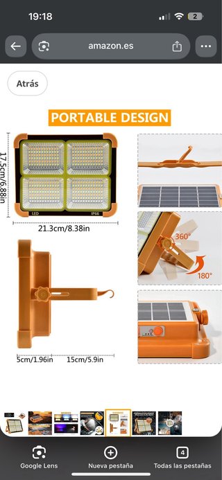 Lámpara LED Solar 1000W PJDDP