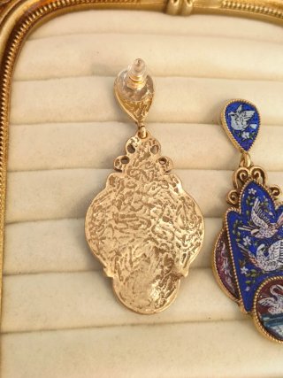 Orecchini pendenti vintagedonna con uccelli
