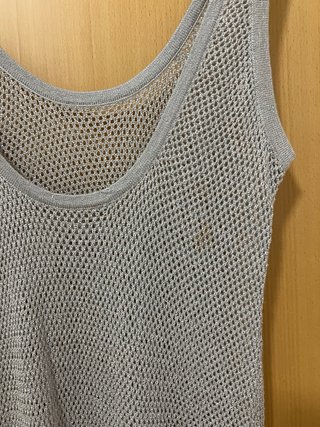 Vestido largo Zara gris tejido