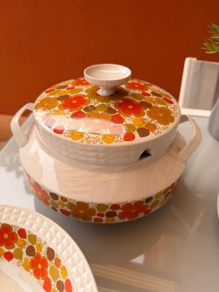 Vajilla Vintage Pontesa Flores Naranja