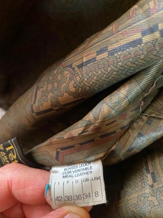 Giacca vintage vera pelle maniche pipistrello