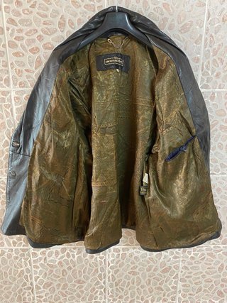 Giacca vintage vera pelle maniche pipistrello