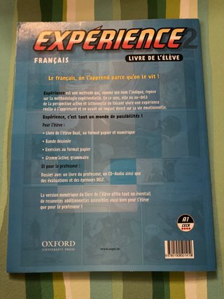 Expérience 2 Livre de l'élève