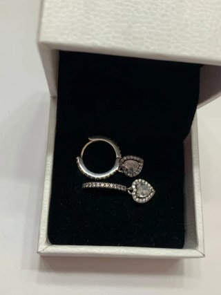 Pendientes Aro Corazón Blanco pandora
