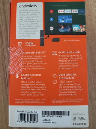 Xiaomi Mi Box S 4K Android TV HDMI