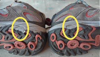 Botas de montaña Merrell grises y rojas