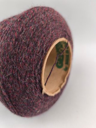 Cono lana melange burdeos, gris, berenjena