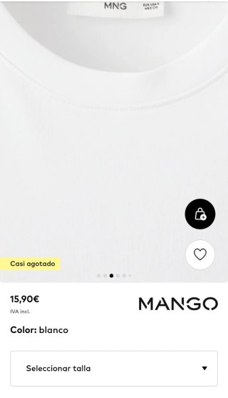 Camiseta blanca MANGO T:XXL