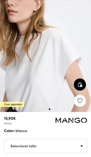 Camiseta blanca MANGO T:XXL