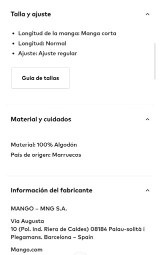 Camiseta blanca MANGO T:XXL