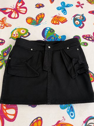 Falda vaquera negra mujer talla S