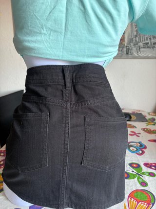Falda vaquera negra mujer talla S
