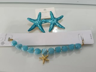 Conjunto Pendientes y Pulsera Estrella de Mar
