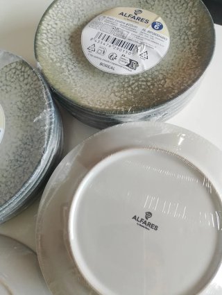 Pack 6 Platos Postre Alfares Cerámica, Gres.
