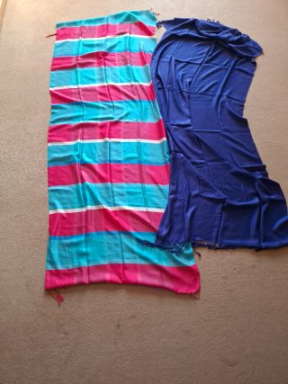 Lote 2 Pashminas Azul y Rosa