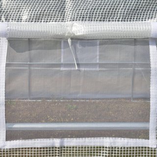 Invernadero de Jardín en Túnel 3.97X3X2 M con Puertas Enrollables y Ventanas, Invernadero para Huerto con Estructura de Acero Galvanizado y Cubierta de PE, para Huerto de Verduras y Flores, Blanco
