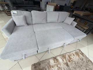Sofá cama gris en forma de U con 2 Arcones