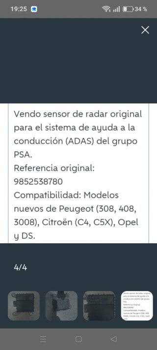 Sensor Radar Distronic PSA Original