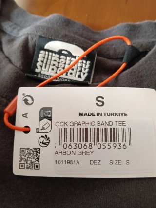 Camiseta Superdry Talla S Gris