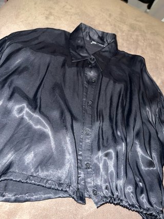 Camisa Zara Negra Satinada