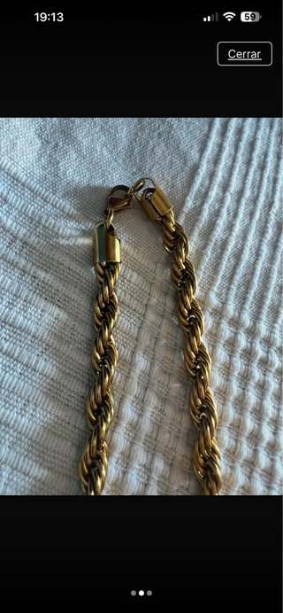 Cadena de acero estilo cordón dorado