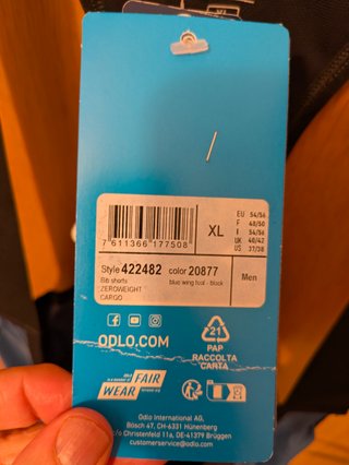 NUEVO Culote ODLO CARGO ZEROWEIGHT talla XL