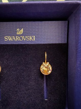 Pendientes Swarovski Dorados y Rosas