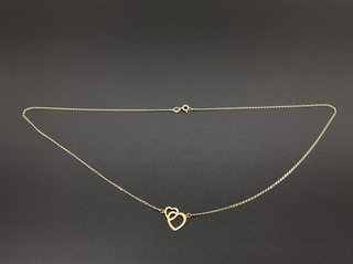 Cadena Oro 18k Corazones Entrelazados 25cm