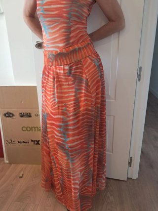 Vestido largo dos piezas estampado a estrenar
