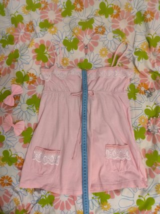Top Babydoll Rosa Encaje y Lazo Talla Única