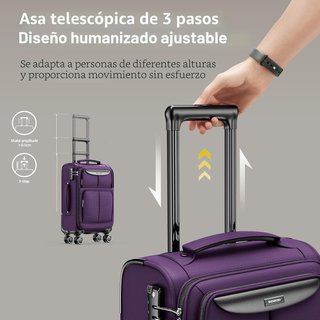 Juego 3 Maletas Blandas Premium Extensibles Morada