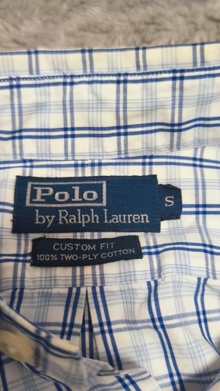 Camisa Polo Ralph Lauren cuadros azul y blanco