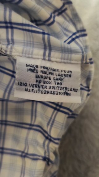 Camisa Polo Ralph Lauren cuadros azul y blanco