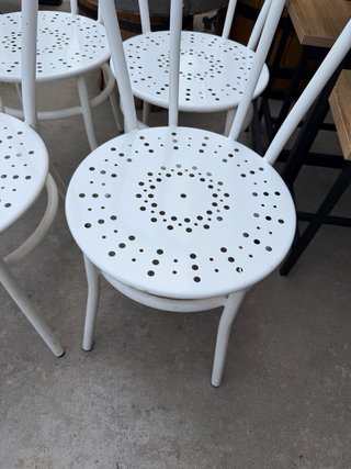 4 Sillas Hierro Estilo Thonet Blancas