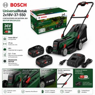 Cortacésped Bosch UniversalRotak 2x18V-37-550