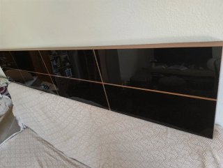 Cabecero de cama matrimonio cristal negro