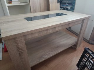 Mesa de centro madera y cristal