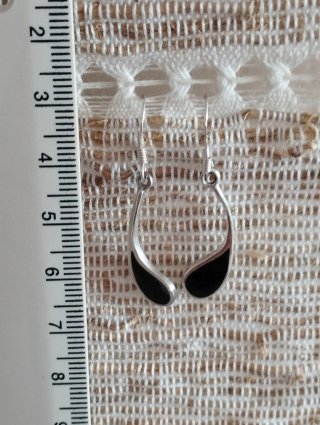 Pendientes Plata Ley y onix natural.