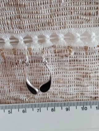 Pendientes Plata Ley y onix natural.