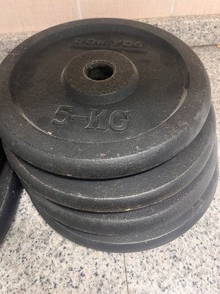 Barra y discos musculación