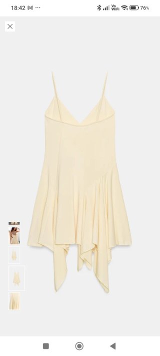 Vestido Zara tirantes asimétrico amarillo