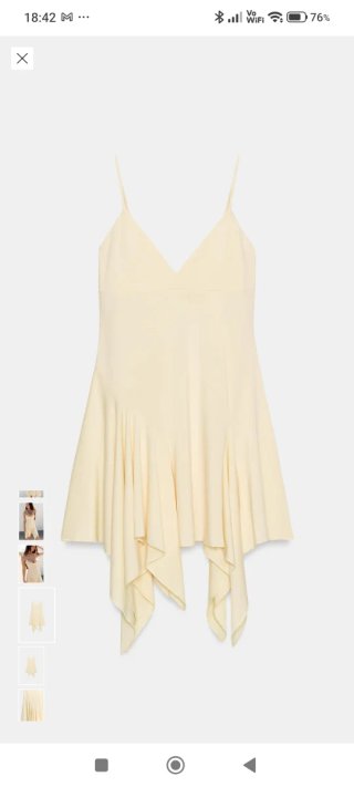 Vestido Zara tirantes asimétrico amarillo