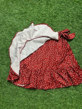 Falda corta lunares roja talla S