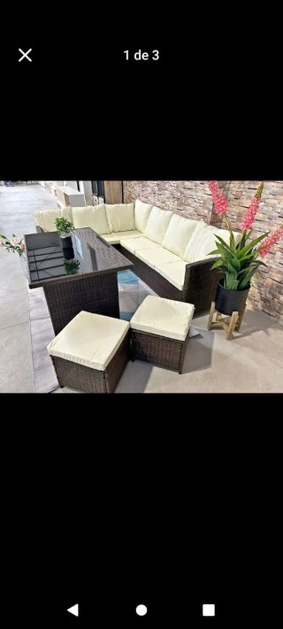 Conjunto Exterior Marrón Esquinero